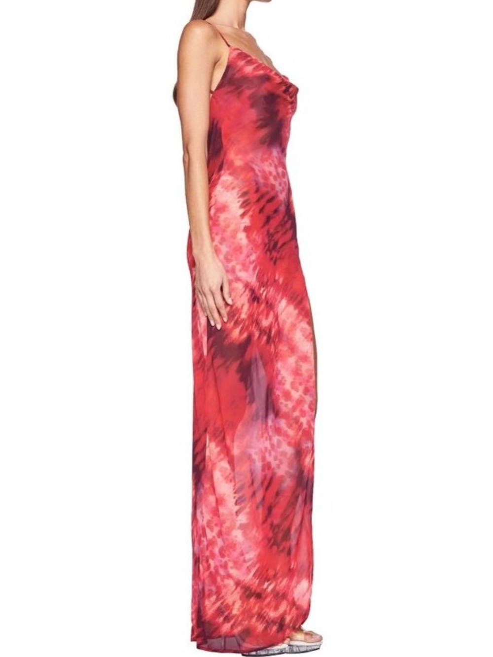 I.AM.GIA Red Tie-Dye Slip Midi Dress